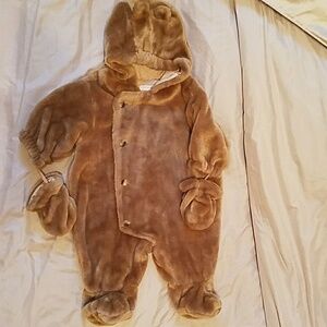 INFANT TEDDY BEAR COSTUME AND COAT (sz 6-9 mo.)